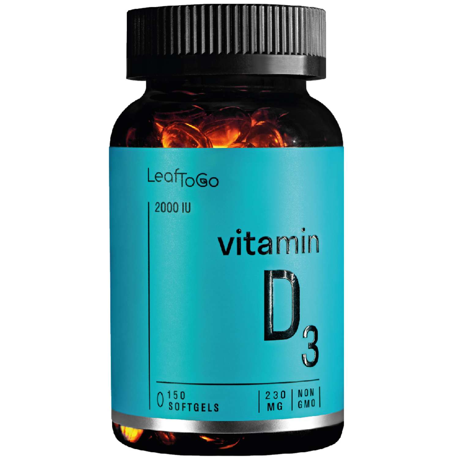 Витамин Д3 LeafToGo Витамин Д3 для взрослых на подсолнечном масле 150 капсул - фото 1