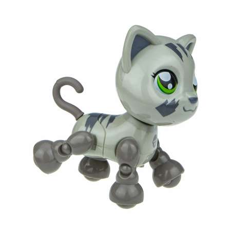 Интерактивная игрушка Robo Pets Милашка котенок серый со звуковыми эффектами