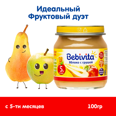 Пюре Bebivita яблоко с грушей 100г с 5 месяцев