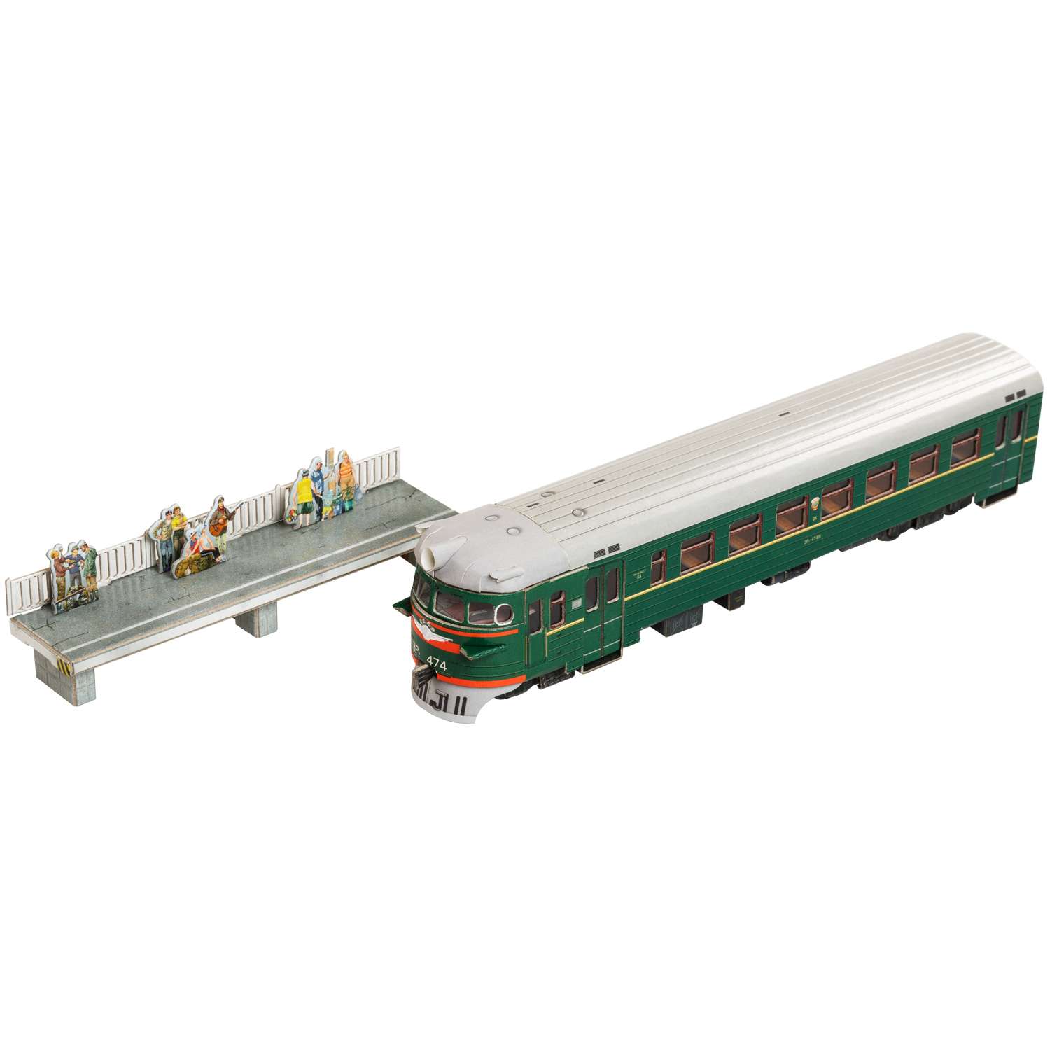 Сборная модель Умная бумага Железная дорога Головной вагон электропоезда ЭР-2 614 614 - фото 1