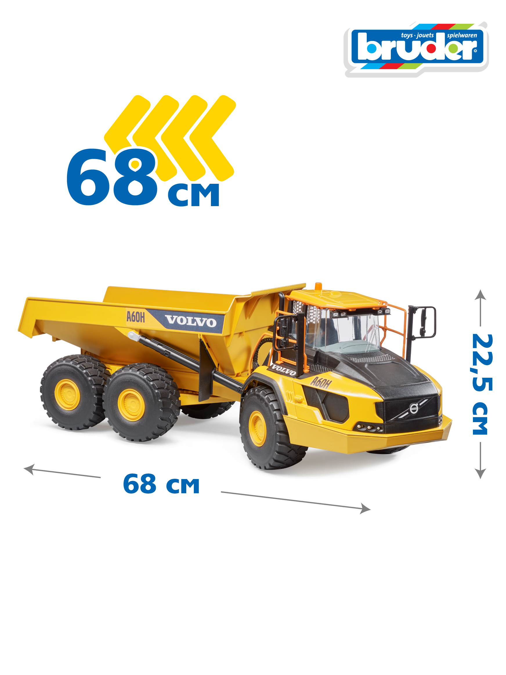 Игрушка BRUDER Сочлененный самосвал Volvo A60H купить по цене 10785 ₽ в  интернет-магазине Детский мир