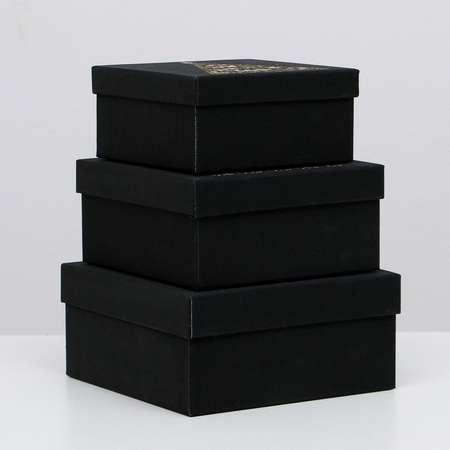 Набор Sima-Land коробок 3 в 1«Золотая ель» 20×20×9.5 15.5×15.5×7.5 см