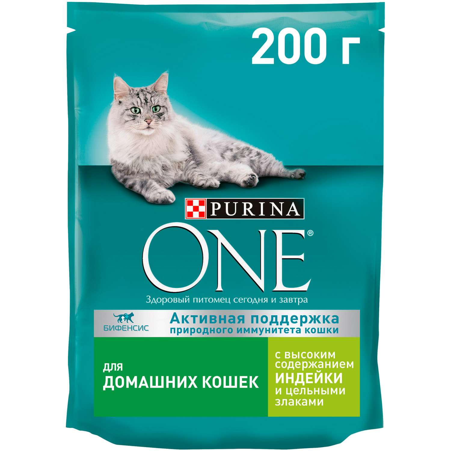 Корм для кошек Purina One домашних с индейкой 200г - фото 1