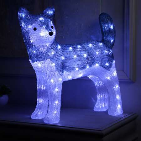 Светодиодная фигура Sima-Land «Волк» 50×47×21 см акрил 88 LED 220 В свечение белое