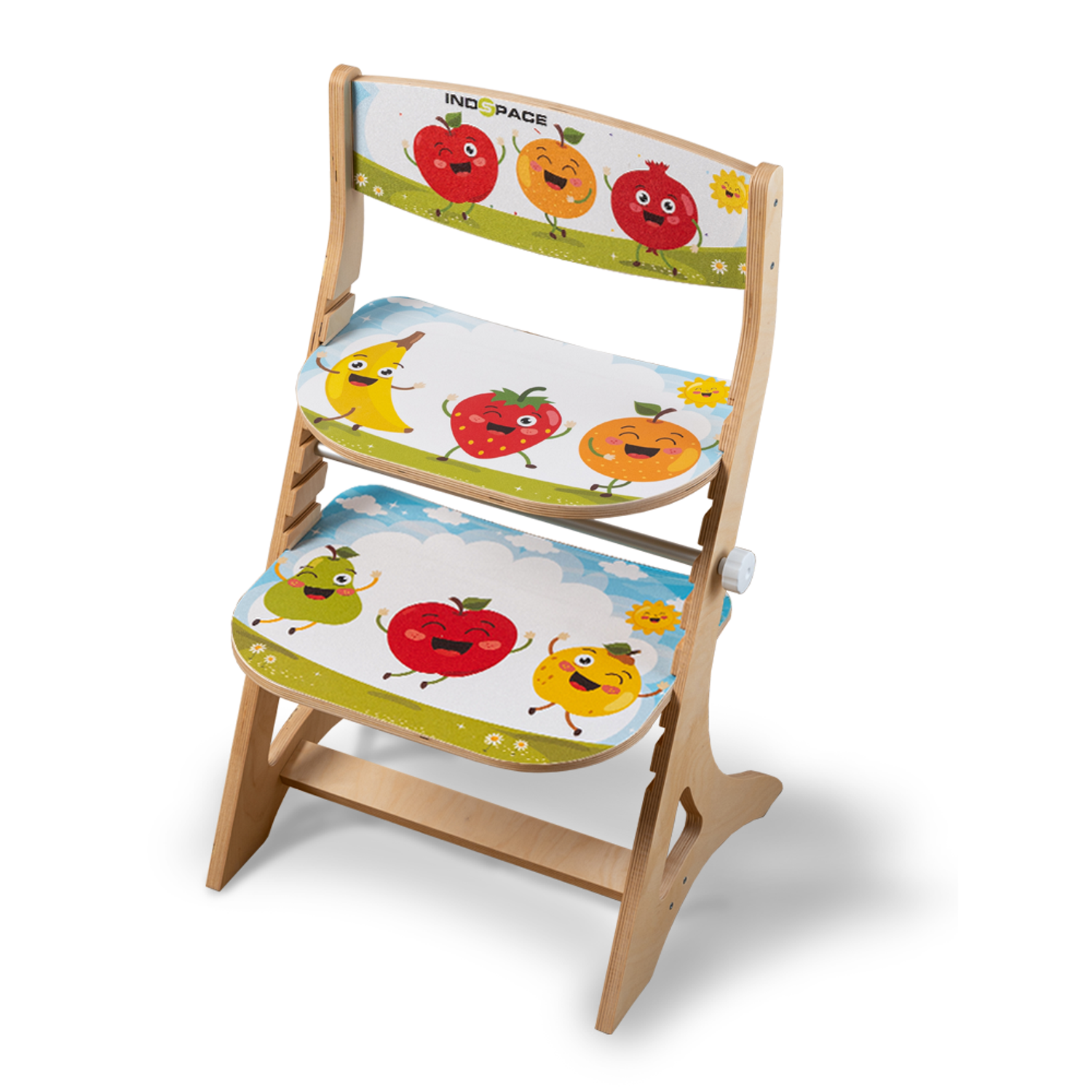 Растущий регулируемый стул INDSPACE детский Мультик Веселые фрукты - фото 16