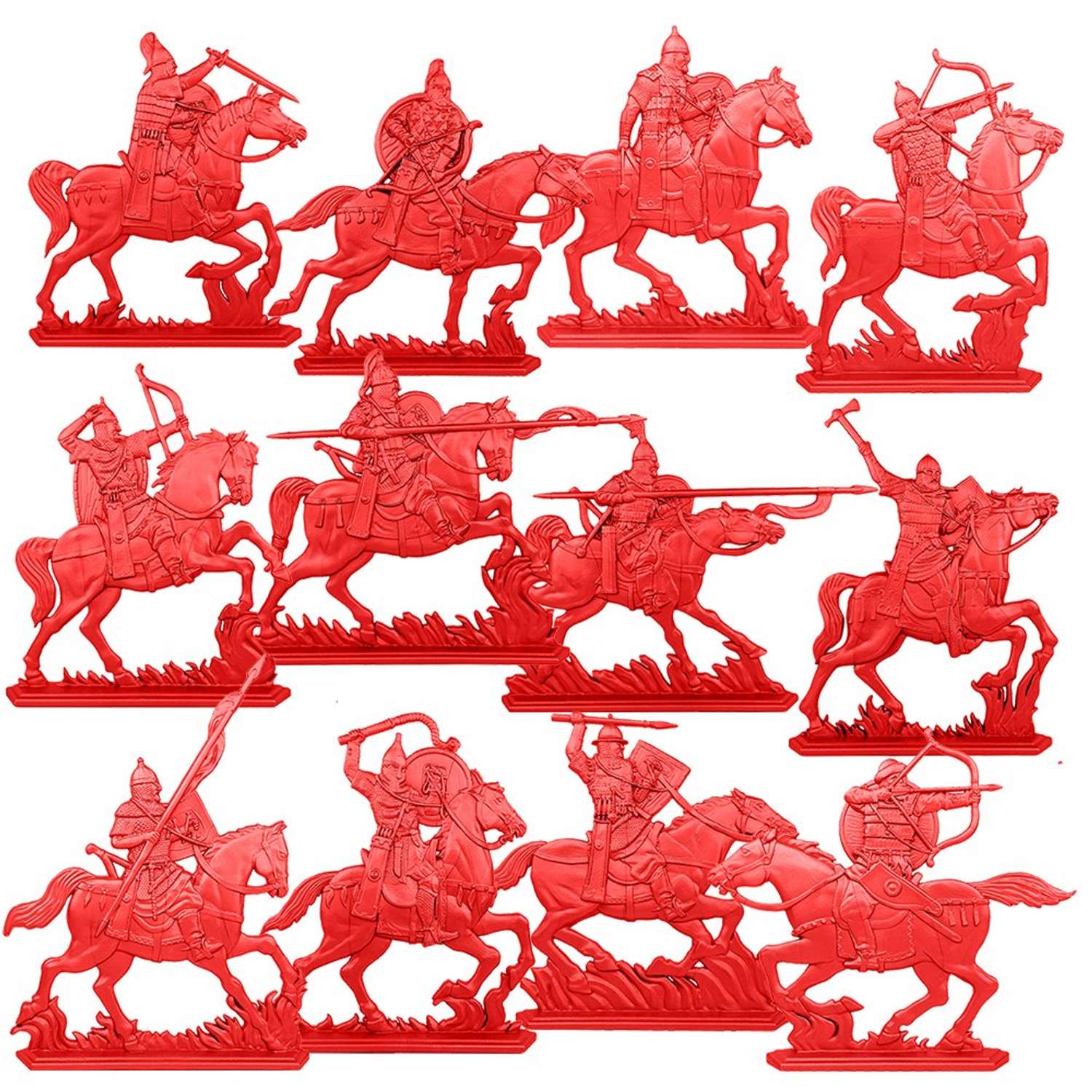 Набор солдатиков Воины и Битвы Русское войско Конная дружина цвет красный - фото 1