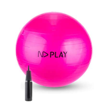Фитбол ND PLAY с насосом 75 см розовый