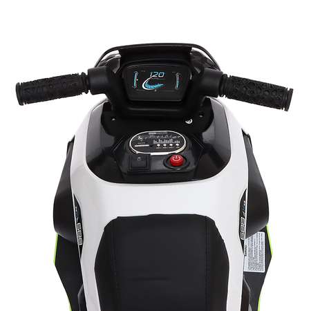 Электромобиль Sima-Land «Мотоцикл» 1 мотор кожаное сидение цвет бело-зелёный