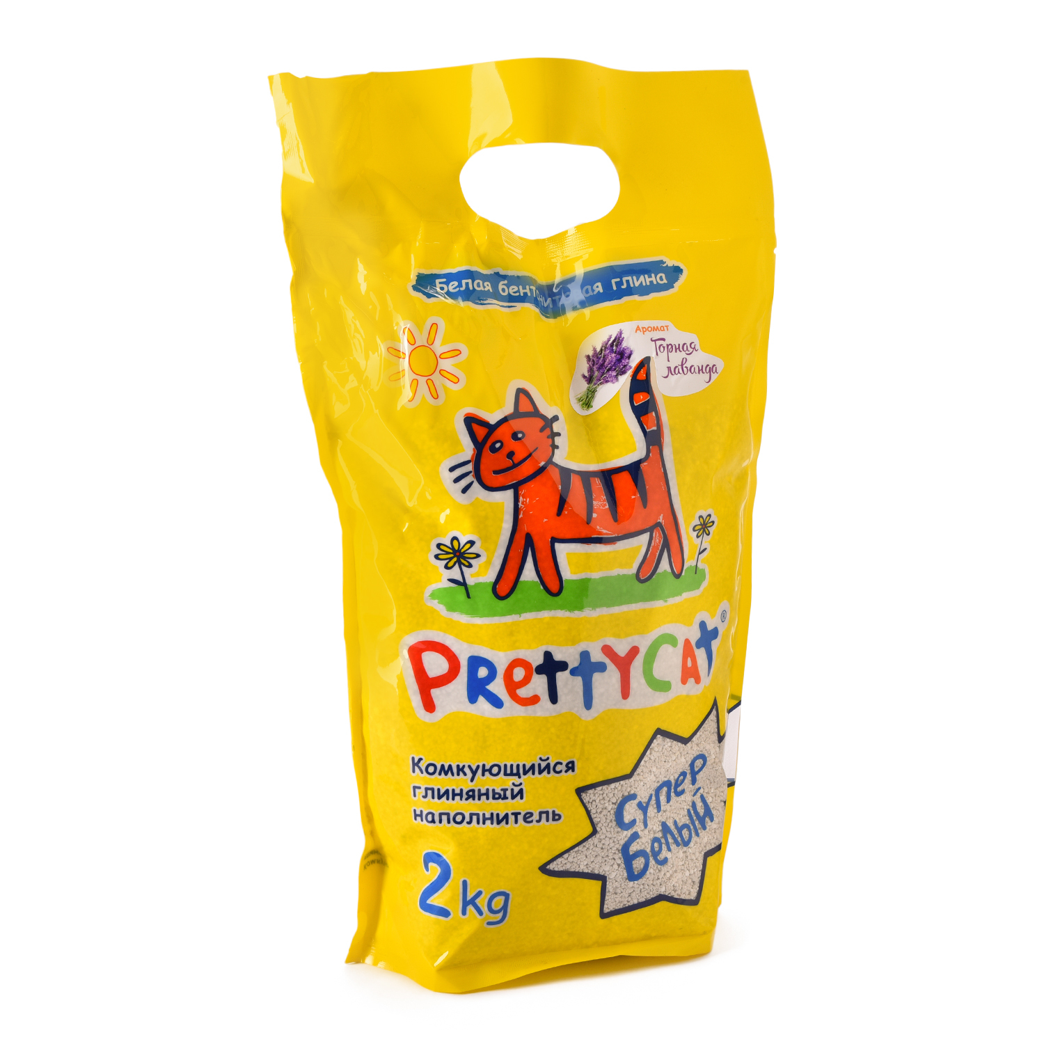 Наполнитель для кошек PrettyCat Cупер белый комкующийся с ароматом лаванды 2кг - фото 1