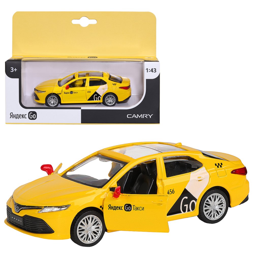 Машинка металлическая Яндекс GO 1:43 Toyota Camry озвучено Алисой цвет желтый JB1251485 - фото 4