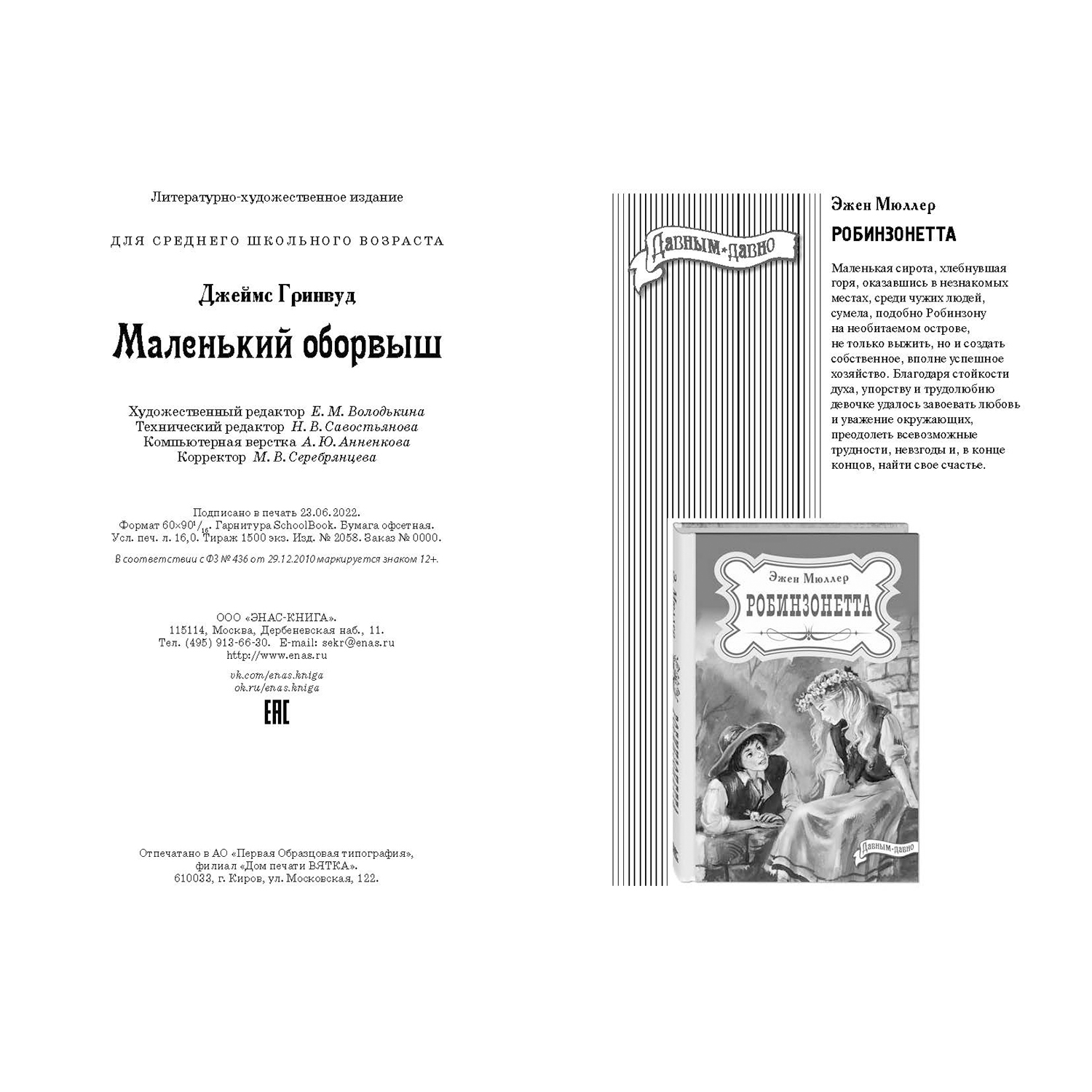 Книга Издательство Энас-книга Маленький оборвыш купить по цене 756 ₽ в  интернет-магазине Детский мир