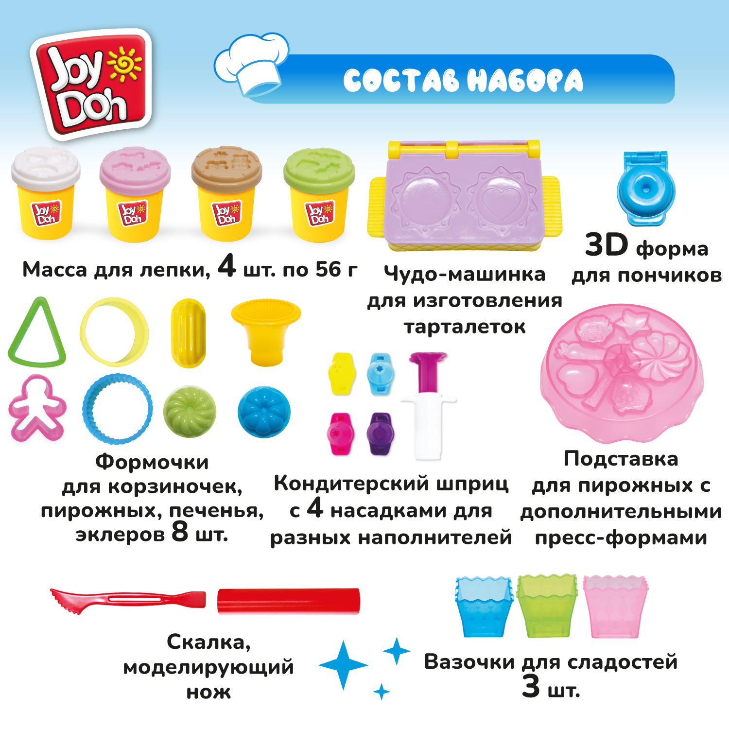 Набор для лепки Joy-Doh Магазин сладостей 4*56г CANDY-224 pot