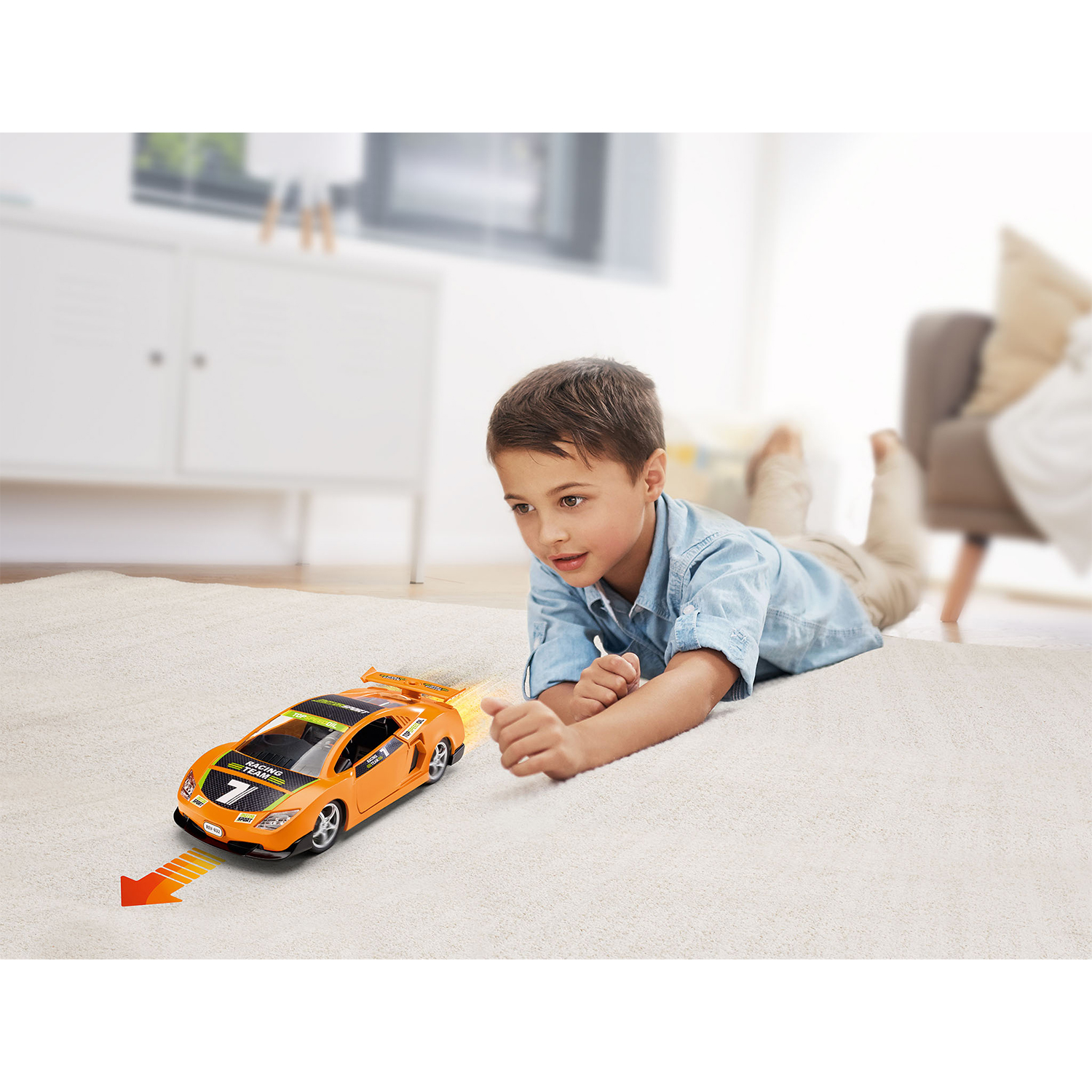 Сборная модель Revell Гоночный автомобиль Junior kit Pull Back Racing Car оранжевый 00832 - фото 7