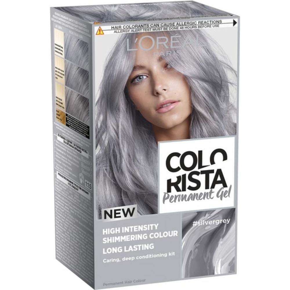 Краска для волос LOREAL Colorista Permanent Gel оттенок Серебристо-Серый  купить по цене 999 ₽ в интернет-магазине Детский мир