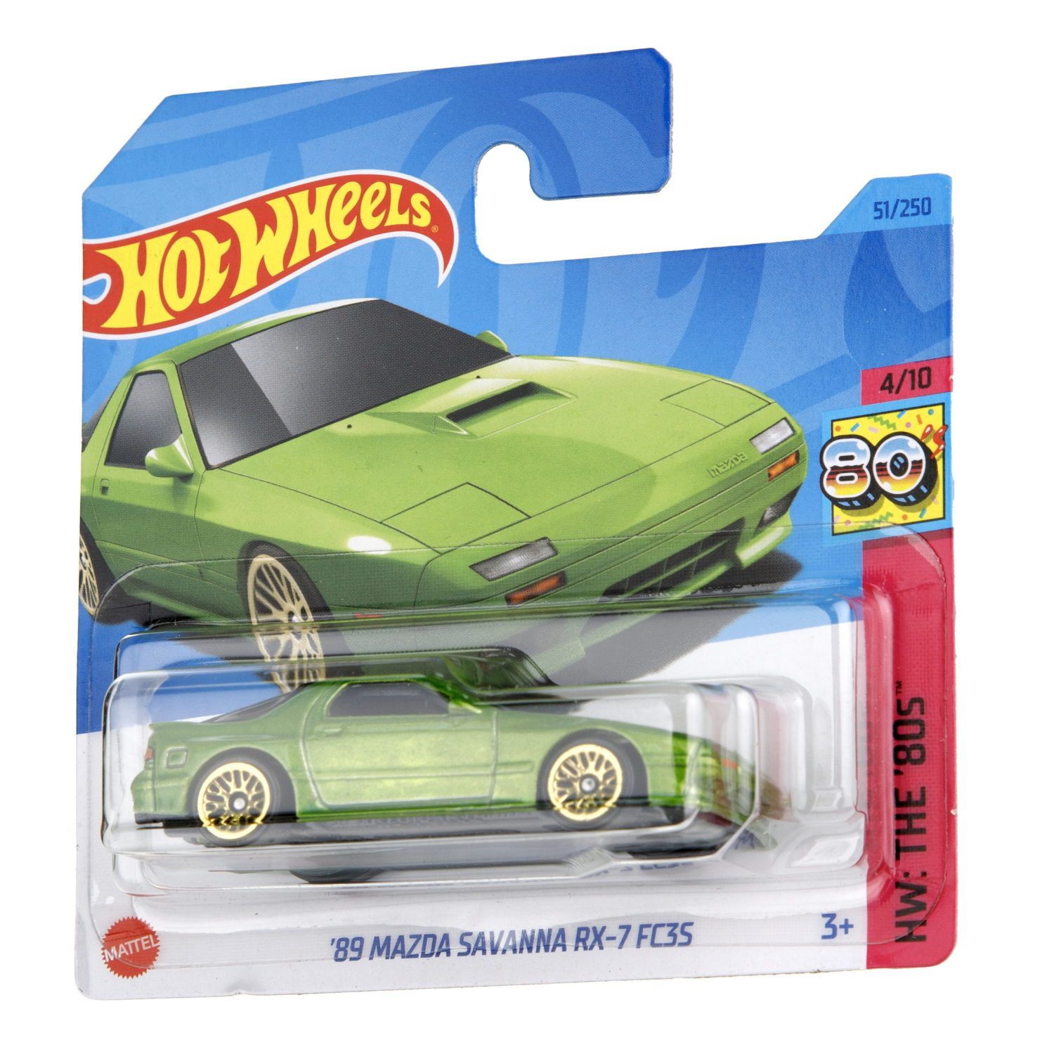 Автомобиль Hot Wheels Mazda Savanna RX-7 FC3S 1:64 инерционный зеленый 62940 - фото 5