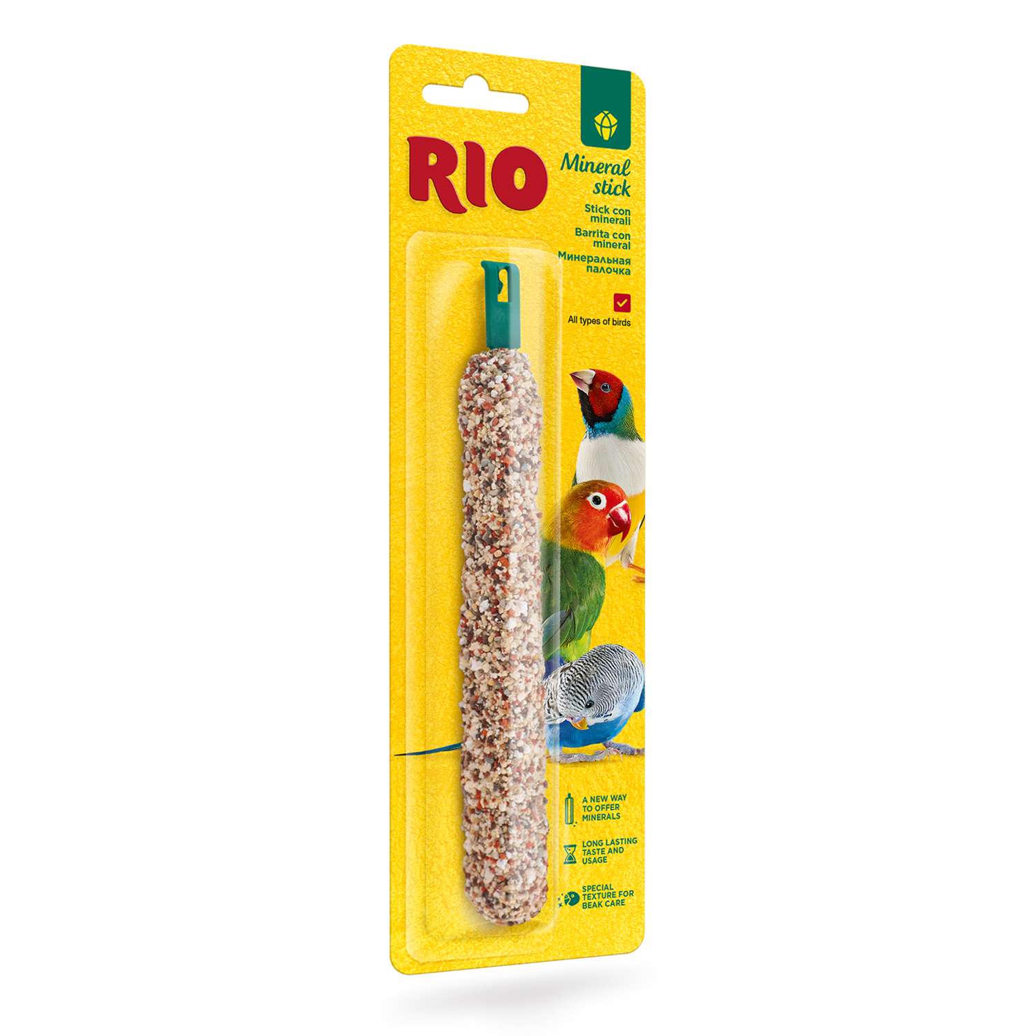 Лакомство для птиц  Rio 65г Mineral stick палочка минеральная для всех видов птиц - фото 1