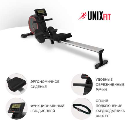 Гребной тренажер UNIX Fit Techno rower 410 магнитный до 130 кг