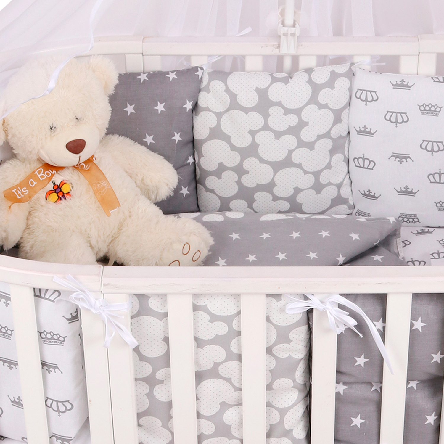 Комплект постельного белья Amarobaby Silver 7предметов Серый - фото 5