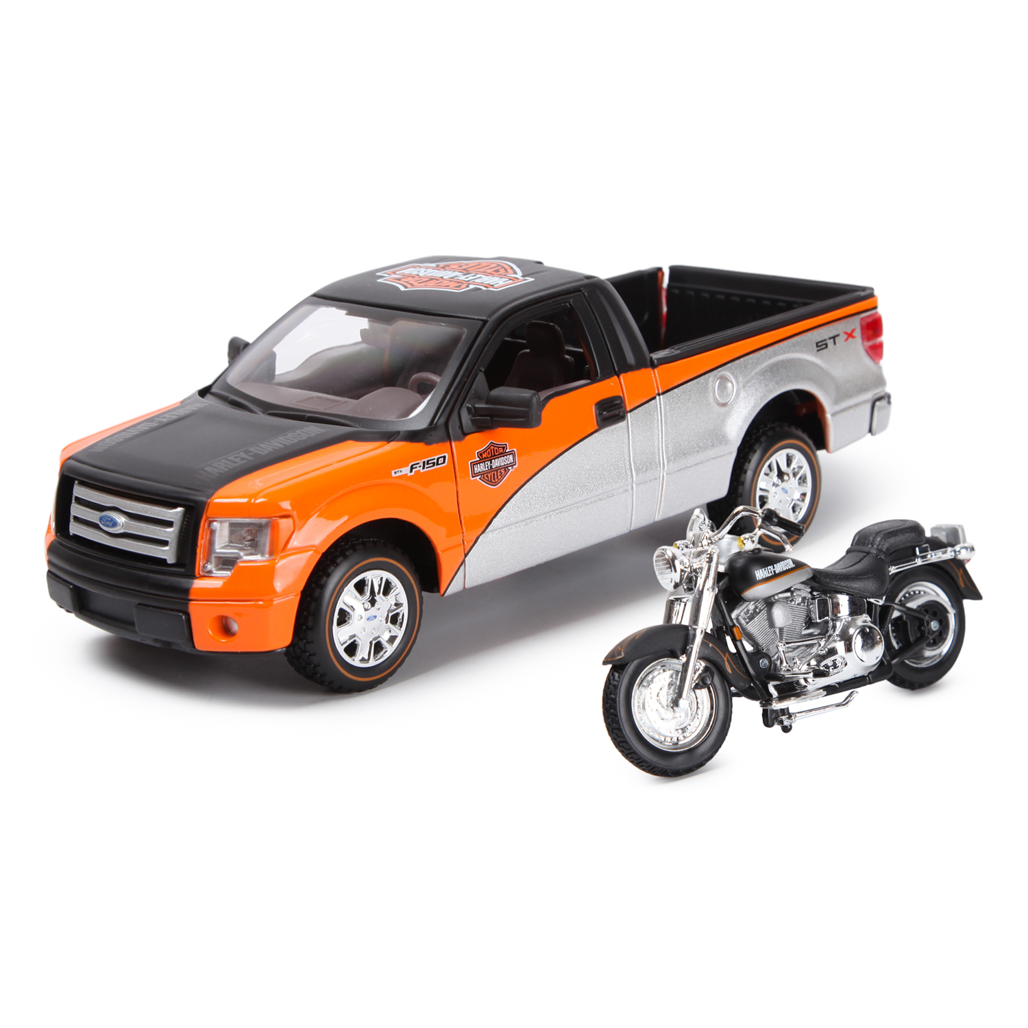 Машина MAISTO 1:27 Ford F-150 Stx 2010 Пикап в кузове с мотоциклом 32187  купить по цене 1 ₽ в интернет-магазине Детский мир