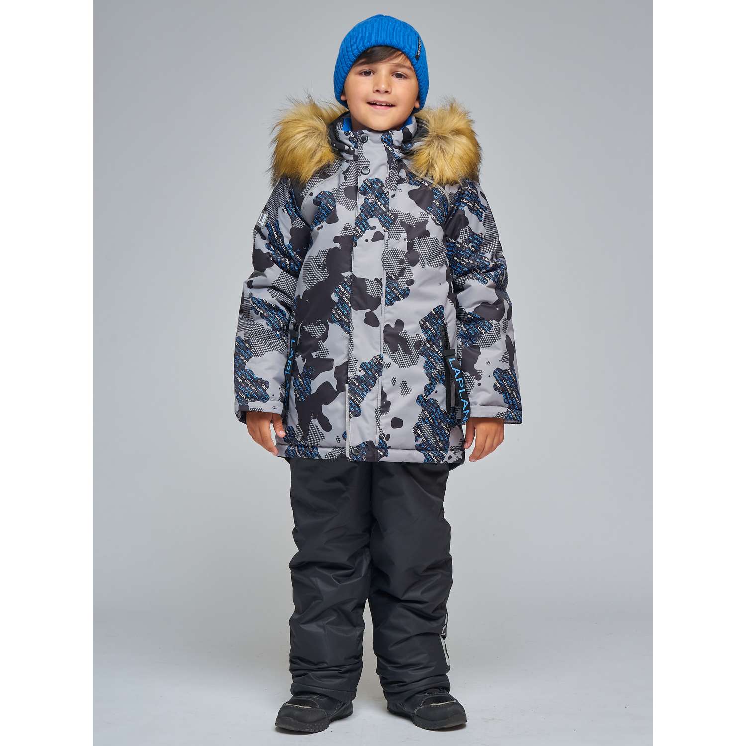 Куртка и полукомбинезон Lapland КМ17-9Островки/Синий - фото 1