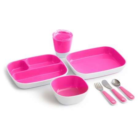 Набор посуды Munchkin 7предметов Розовый
