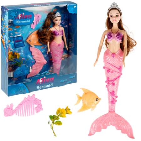 Кукла для девочки 1TOY Alisa русалочка с длинными волосами аксессуарами