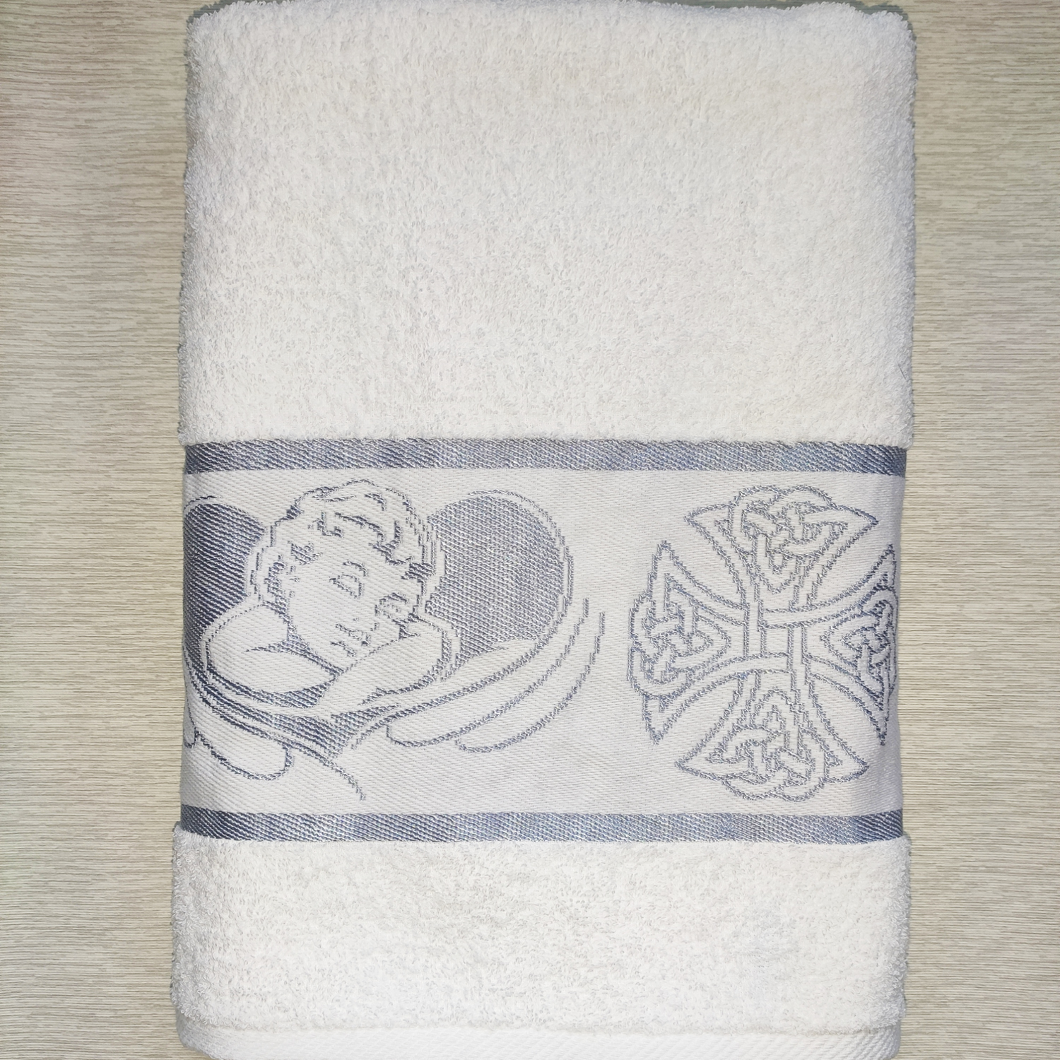 Полотенце Вышневолоцкий текстиль крестильное серебро 70х140 см - фото 1