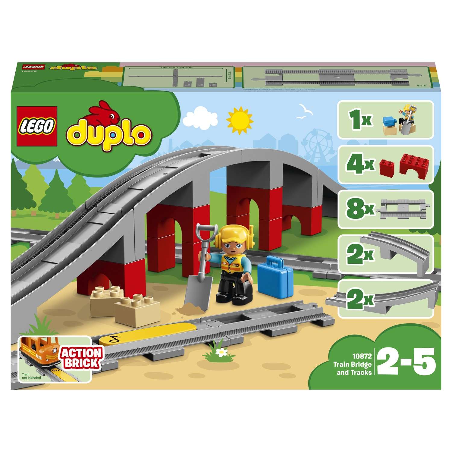 Конструктор LEGO DUPLO Town Железнодорожный мост (10872) - фото 2
