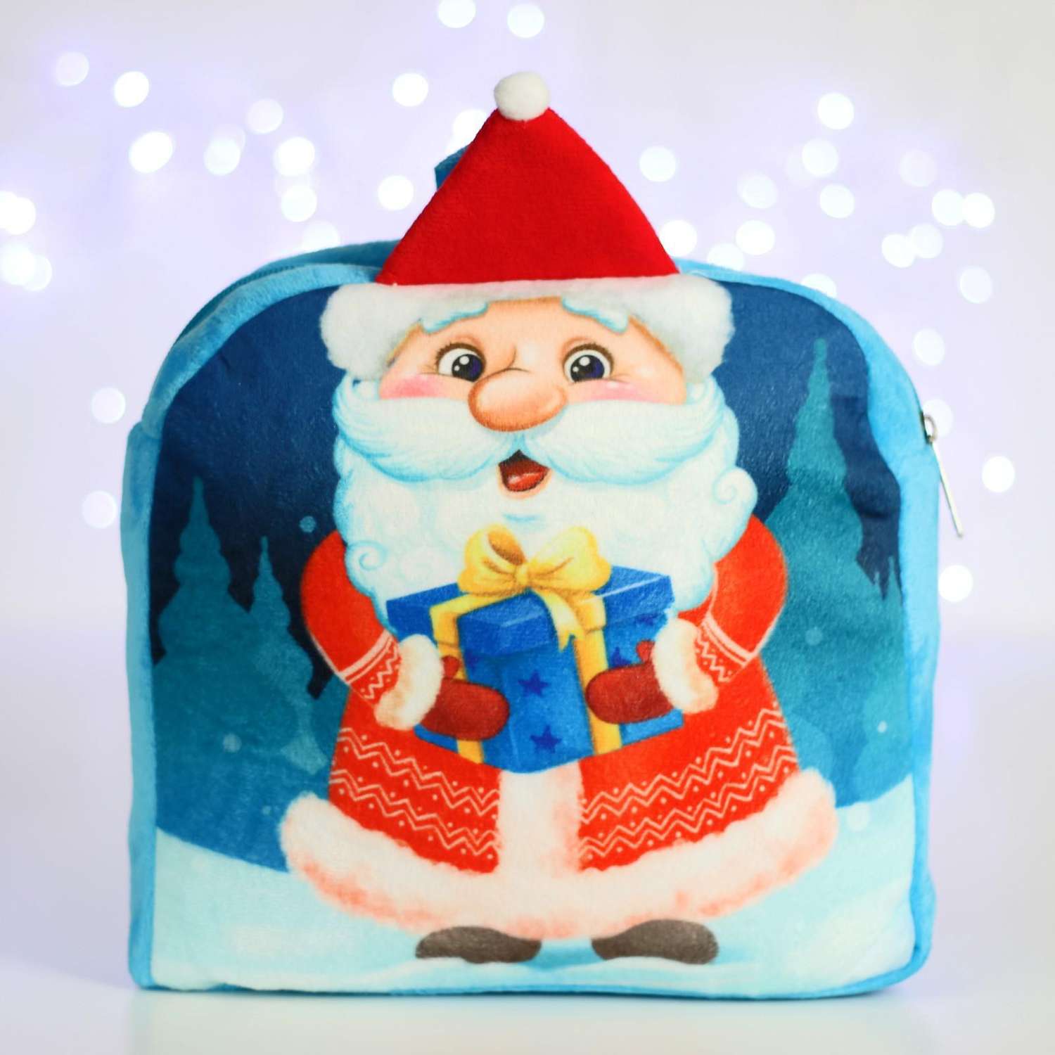 Рюкзак Milo Toys детский «Дед Мороз с подарком» 24х24 см - фото 2