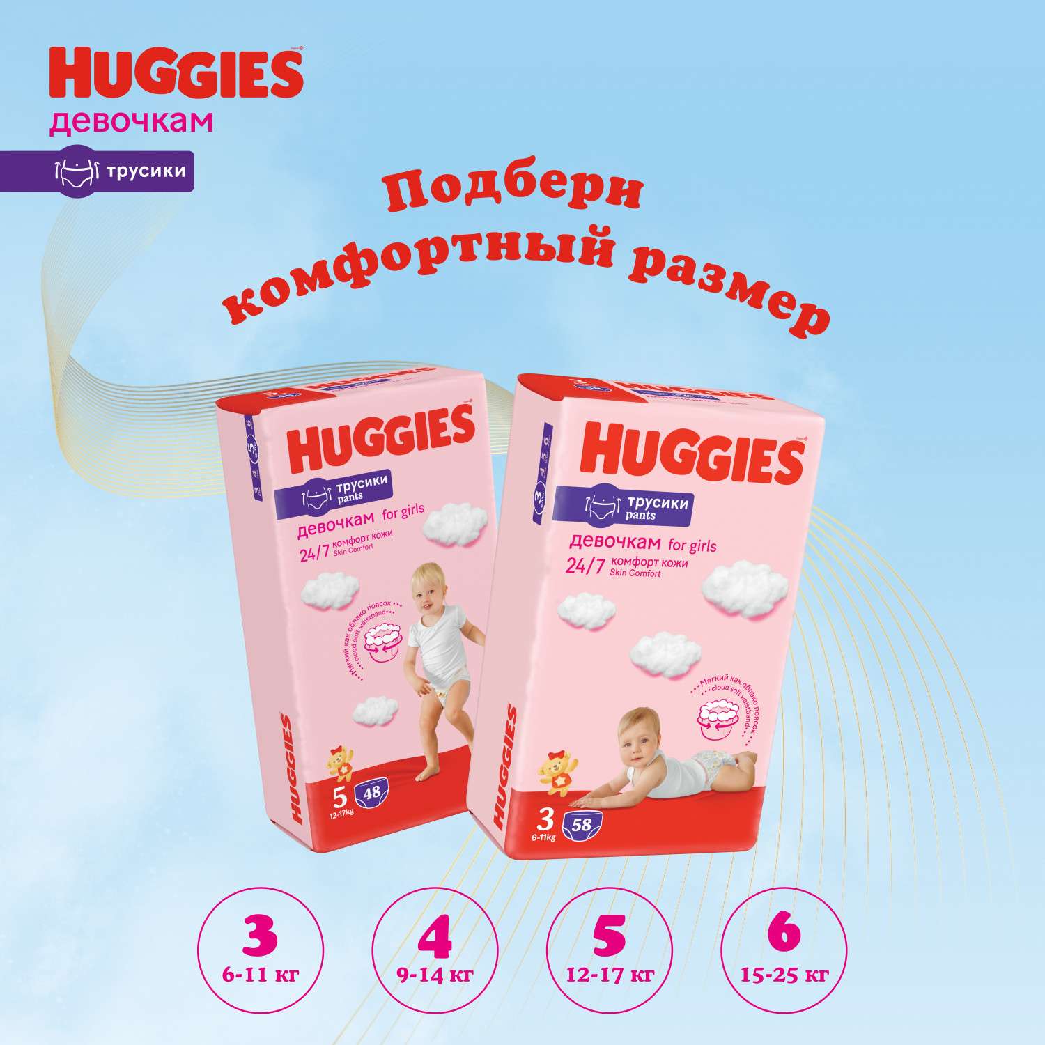 Подгузники-трусики для девочек Huggies Huggies 3 6-11кг 58шт - фото 11