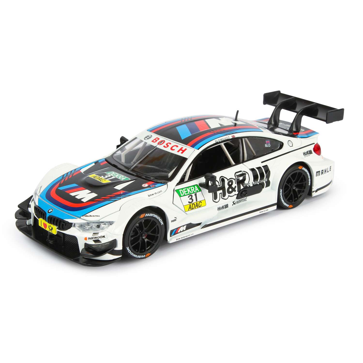 Машинка Mobicaro 1:24 BMW M4 DTM Белая 68256B 68256B - фото 1