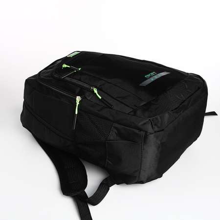 Рюкзак Sima-Land 4 наружных кармана цвет чёрный/зелёный