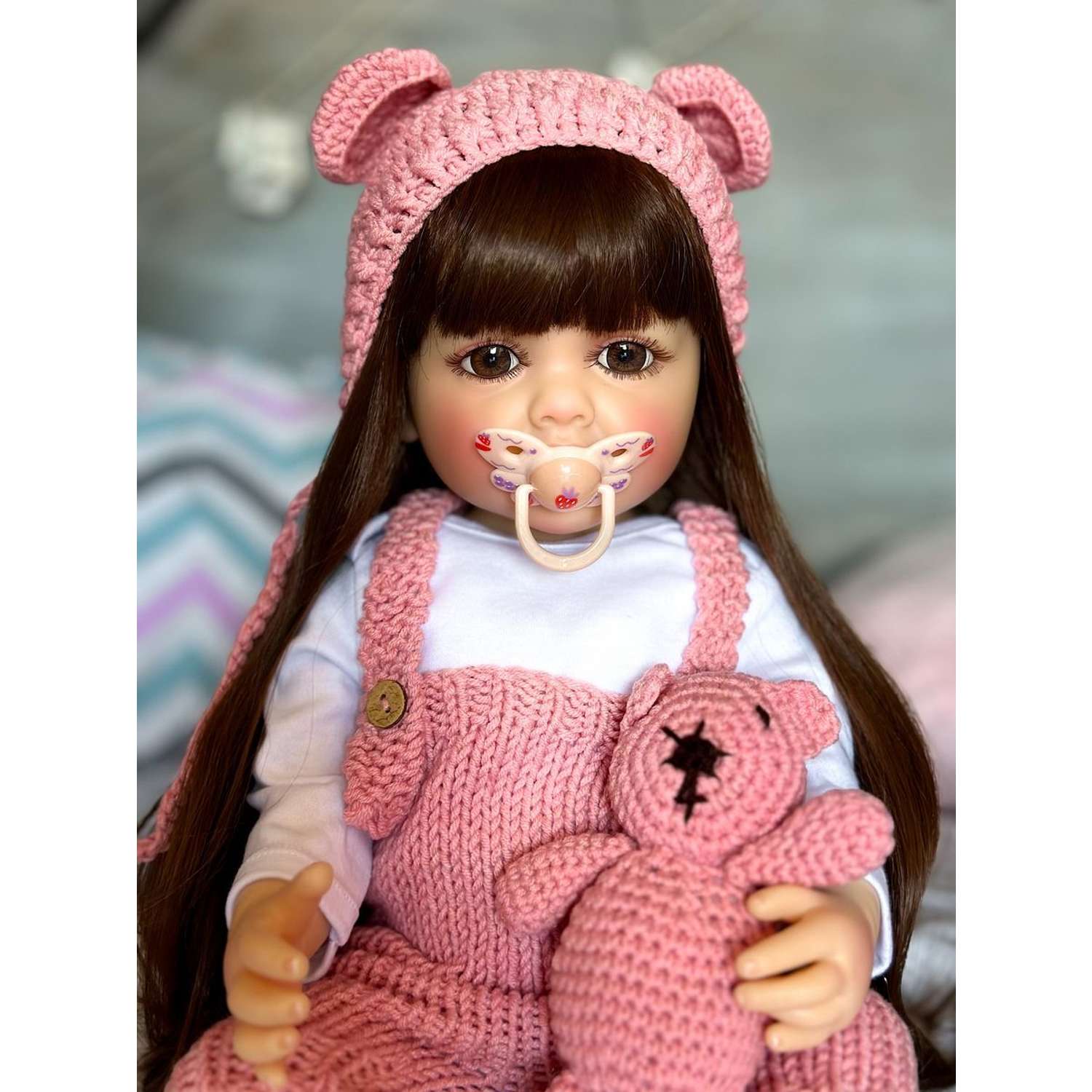 Кукла Реборн Soul Sister виниловая пупс для девочек с набором аксессуаров 57 см 156092159 - фото 9