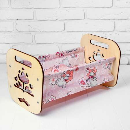 Кроватка Лесная мастерская деревянная для кукол «Катюша» 44 × 24 × 24 см с постельным бельём