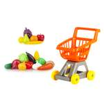 Игровой набор Стром Тележка для супермаркета с фруктами и овощами Оранжевая
