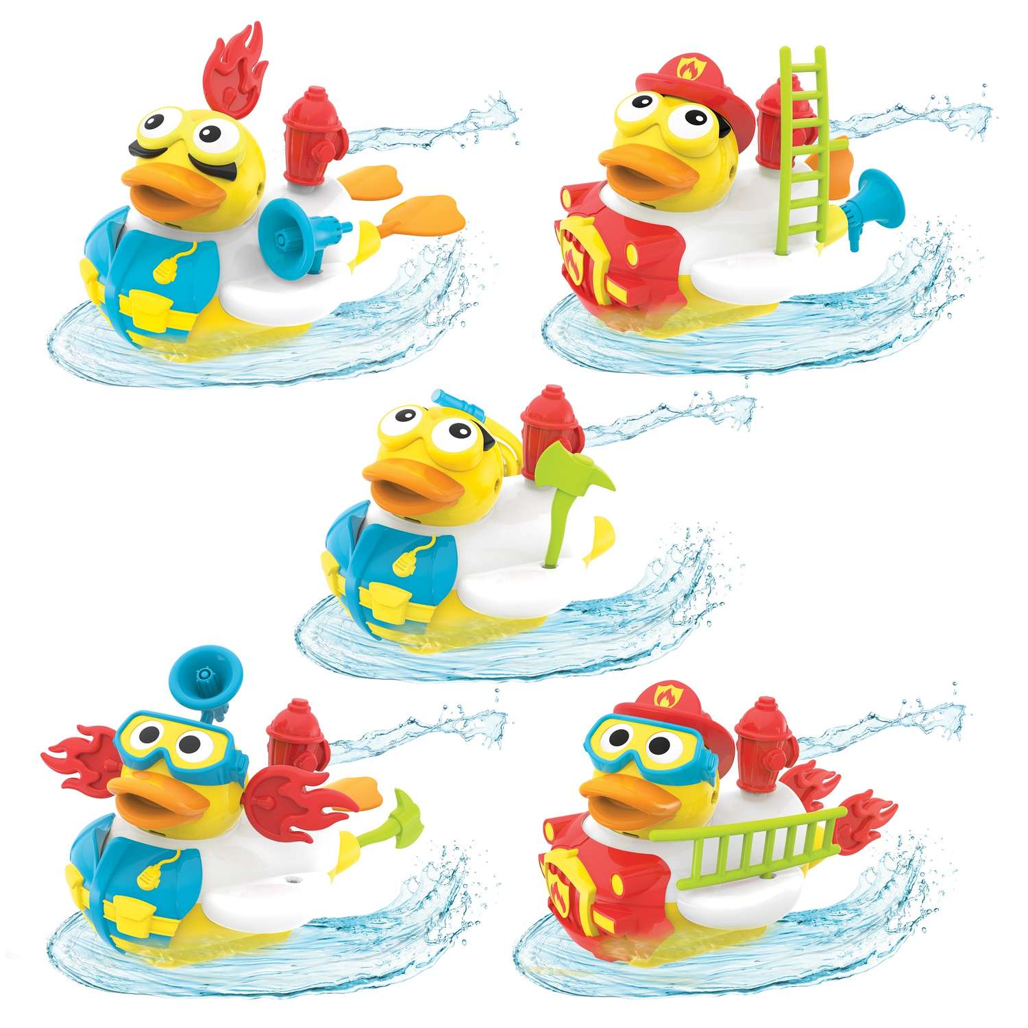 Игрушка для ванны Yookidoo Утка-пожарный с водометом и аксессуарами - фото 3