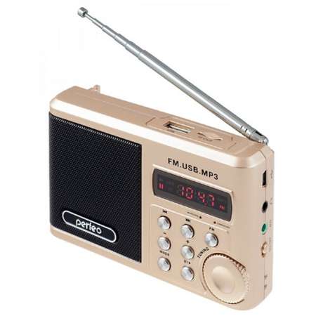 Радиоприемник Perfeo Sound Ranger УКВ+FM MP3 USB TF USB-audio BL-5C 1000mAh шампань золото SV922AU