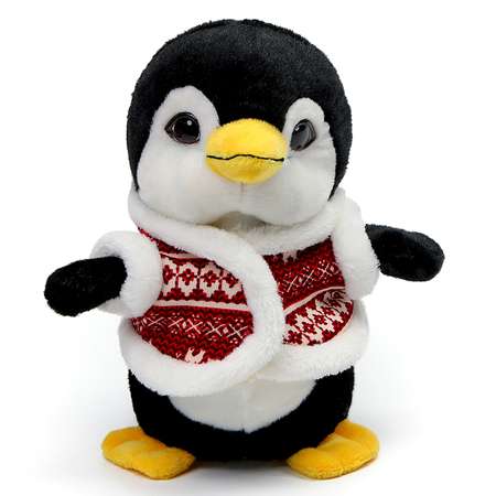 Мягкая игрушка Sima-Land «Пингвин» в шубке 19 см цвет черный