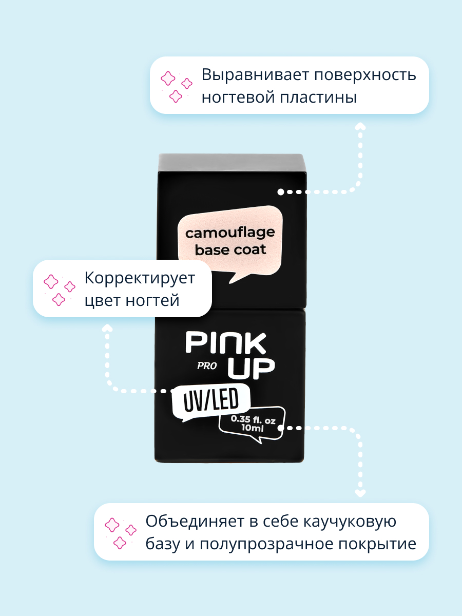 Камуфлирующая база Pink Up camouflage base coat тон 04 10 мл - фото 2