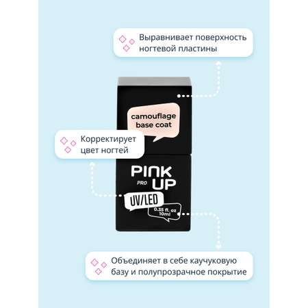 Камуфлирующая база Pink Up camouflage base coat тон 04 10 мл