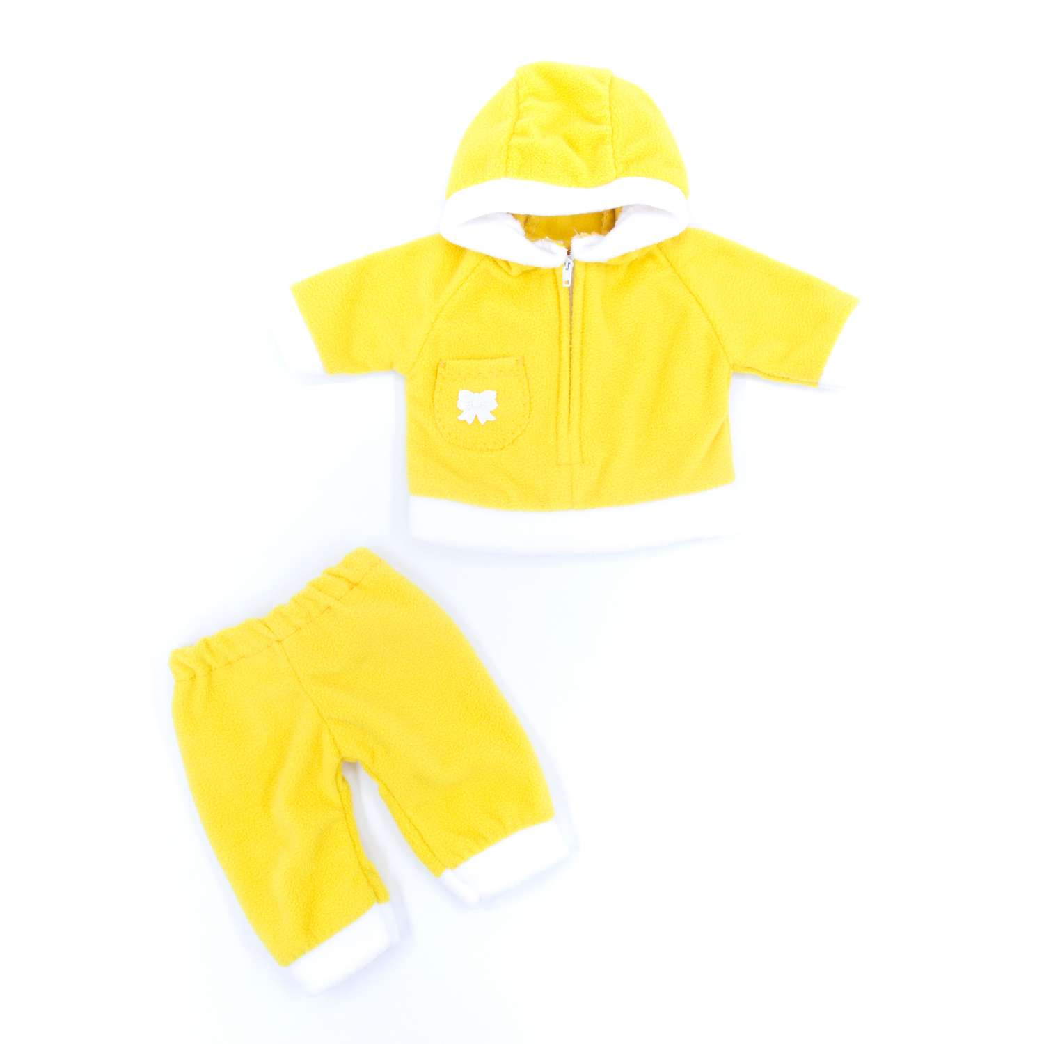Комплект одежды МОДНИЦА для пупса 43-48 см из флиса желтый-белый 6103желтый&amp;белый - фото 2
