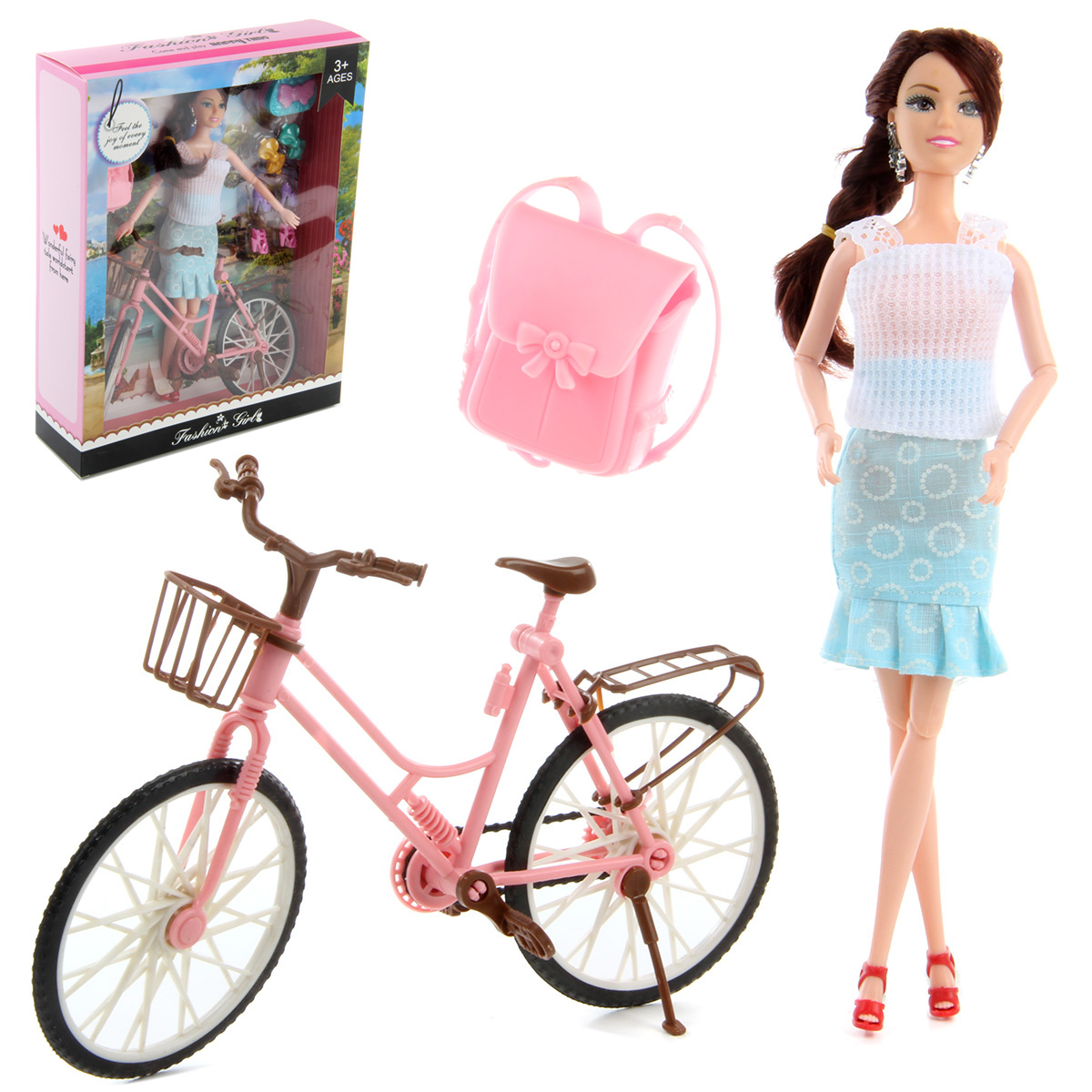 Кукла модель Барби Veld Co с велосипедом 119263 - фото 3