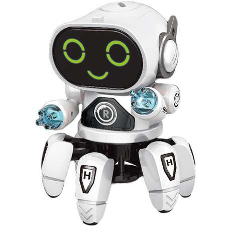 Робот CyberCode паук белый на батарейках. Танцует и поёт