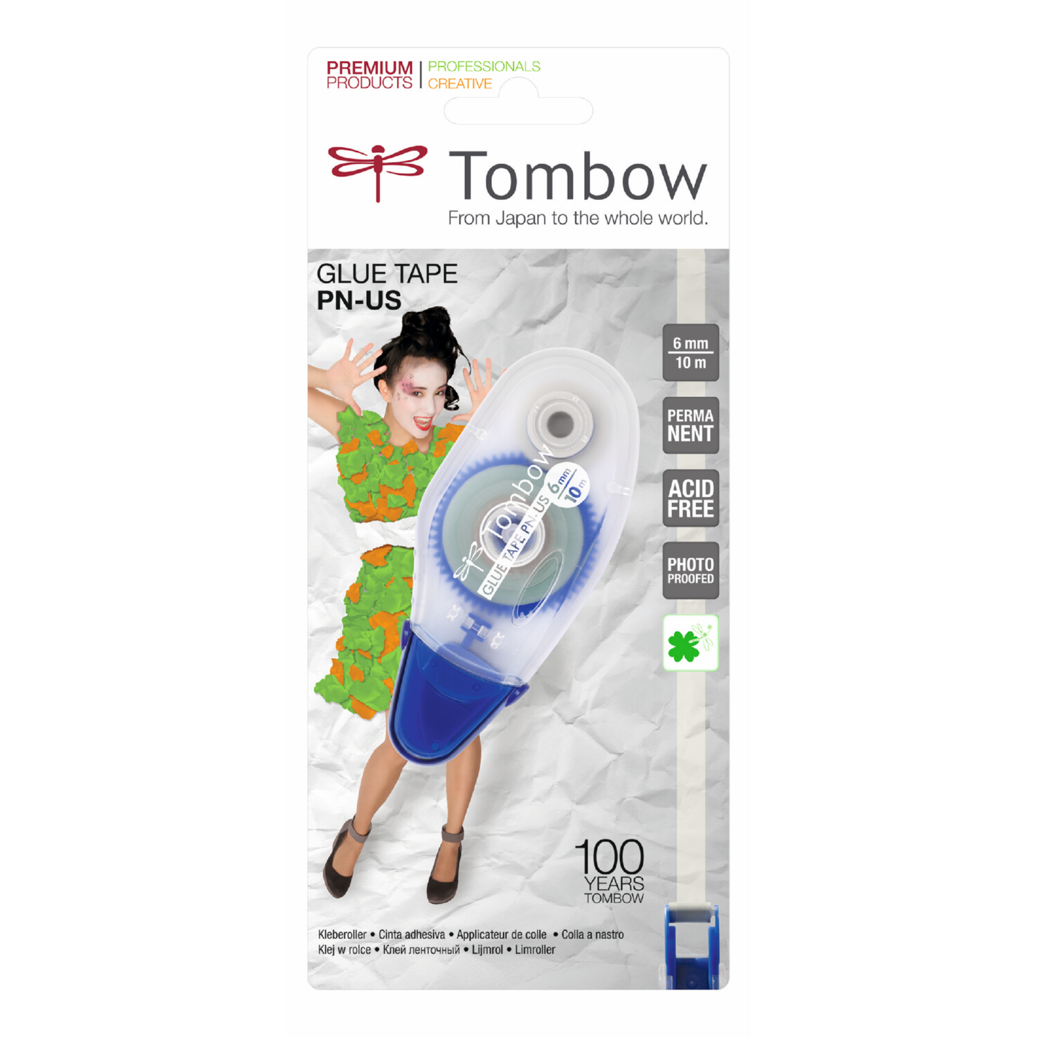 Клей-роллер ленточный Tombow Glue tape PN-US перманентный - фото 1