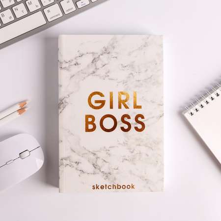 Скетчбук ArtFox формат А5 180 листов Girl Boss