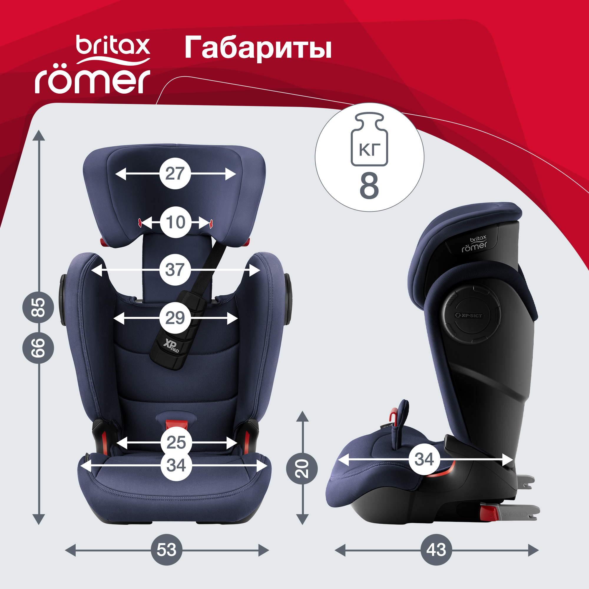 Автокресло Britax Roemer KIDFIX III S Moonlight Blue Trendline - фото 10