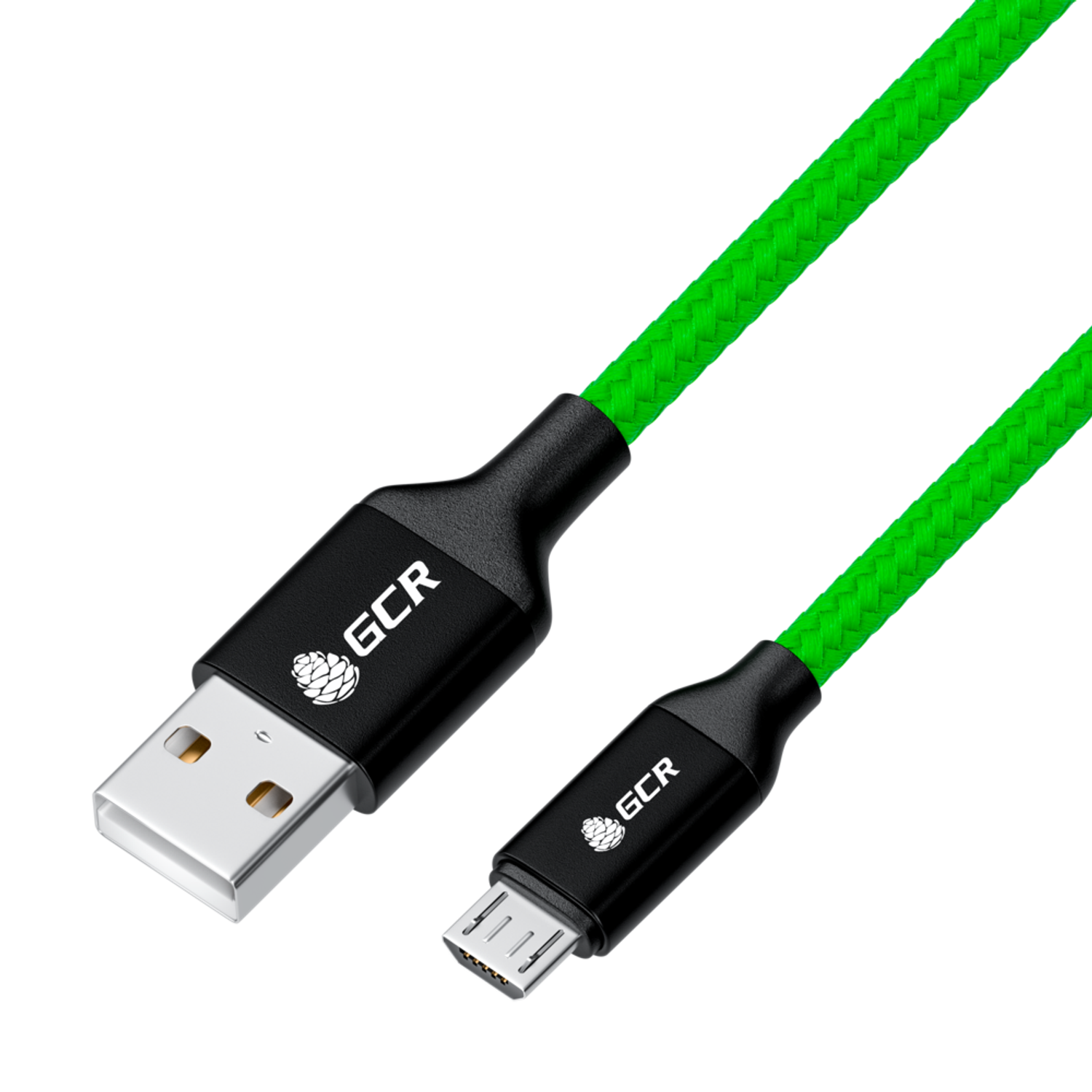 Кабель USB GCR 1.2m MicroUSB в зеленой нейлоновой оплетке GCR-52636 - фото 2