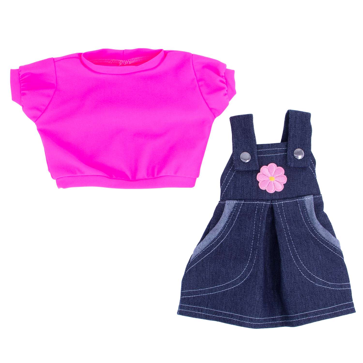 Джинсовый набор Модница для пупса 43-48 см синий-розовый 6111синий&amp;розовый - фото 2