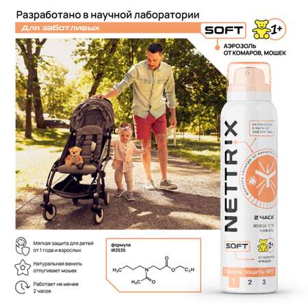 Аэрозоль детский NETTRIX Soft от комаров