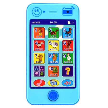 Детский телефон SHARKTOYS игровой в виде айфона для мальчика